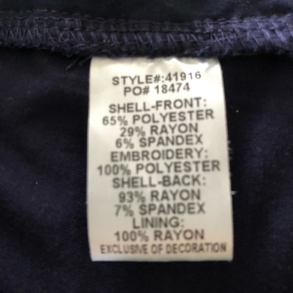 Skies Are Blue Nutria Embroidery Detail Navy Blue Top Size M - Picture 9 of 10